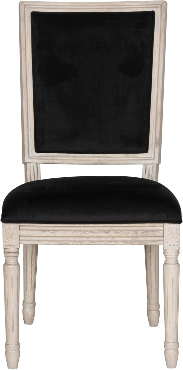 image:imageSAFAVIEH Home Collection Buchanan French Brasserie Linen Side ChairBlack Rustic Grey