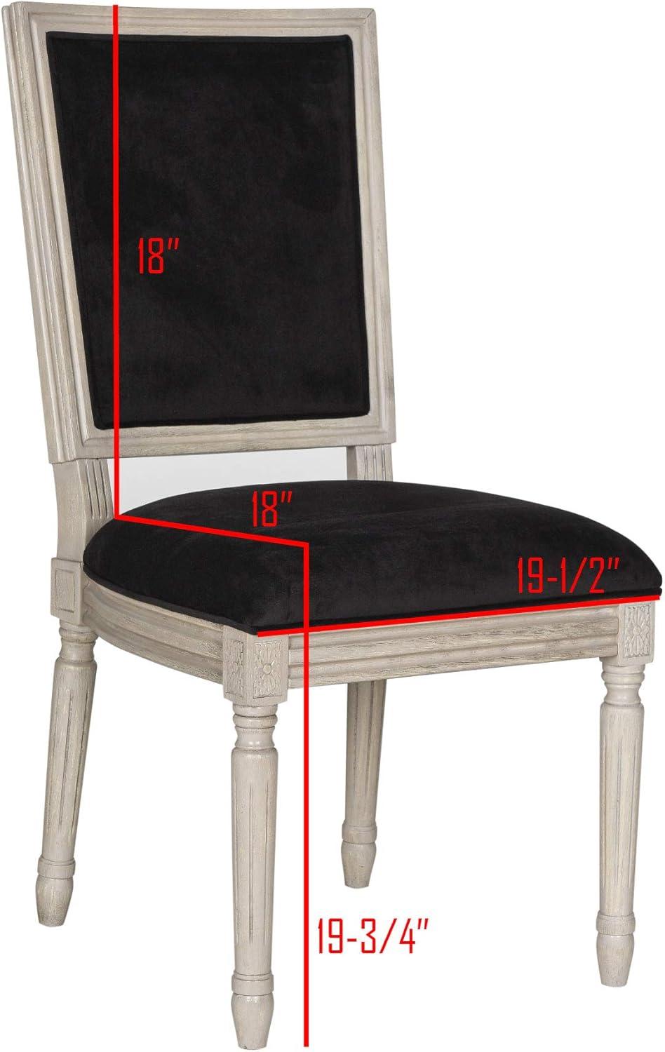 image:imageSAFAVIEH Home Collection Buchanan French Brasserie Linen Side ChairBlack Rustic Grey