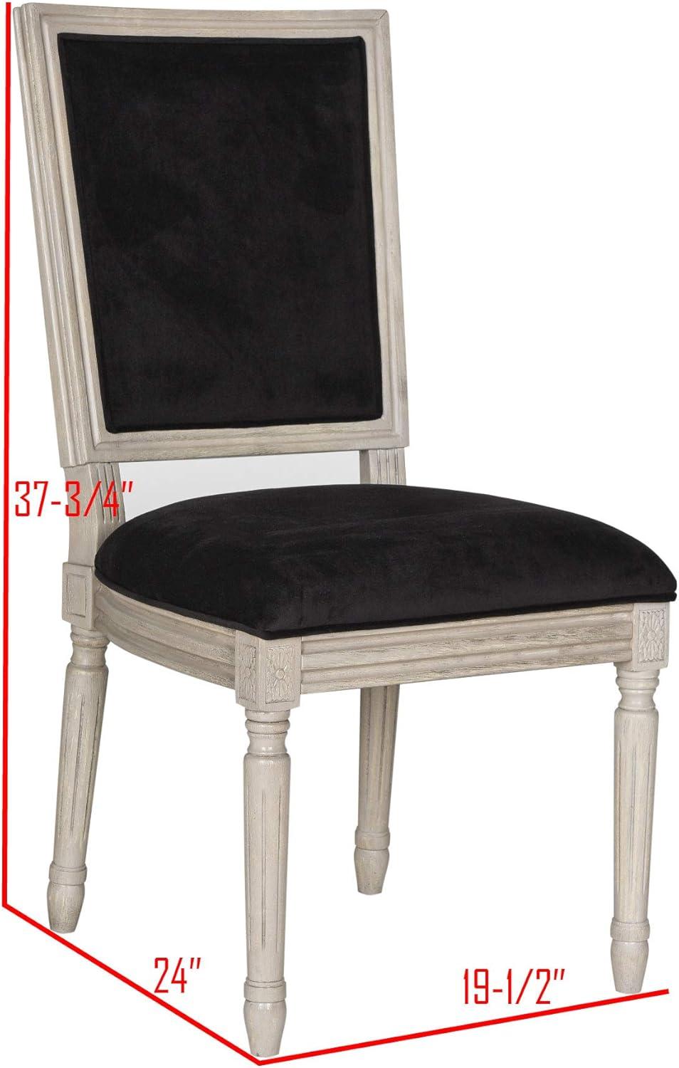 image:imageSAFAVIEH Home Collection Buchanan French Brasserie Linen Side ChairBlack Rustic Grey