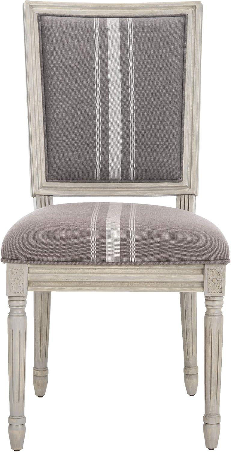 image:imageSAFAVIEH Home Collection Buchanan French Brasserie Linen Side ChairGrey Beige
