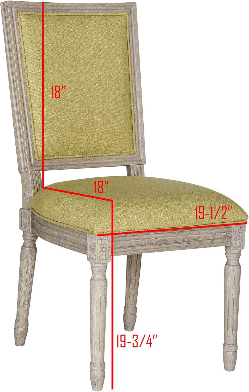 image:imageSAFAVIEH Home Collection Buchanan French Brasserie Linen Side ChairSpring Green Rustic Grey