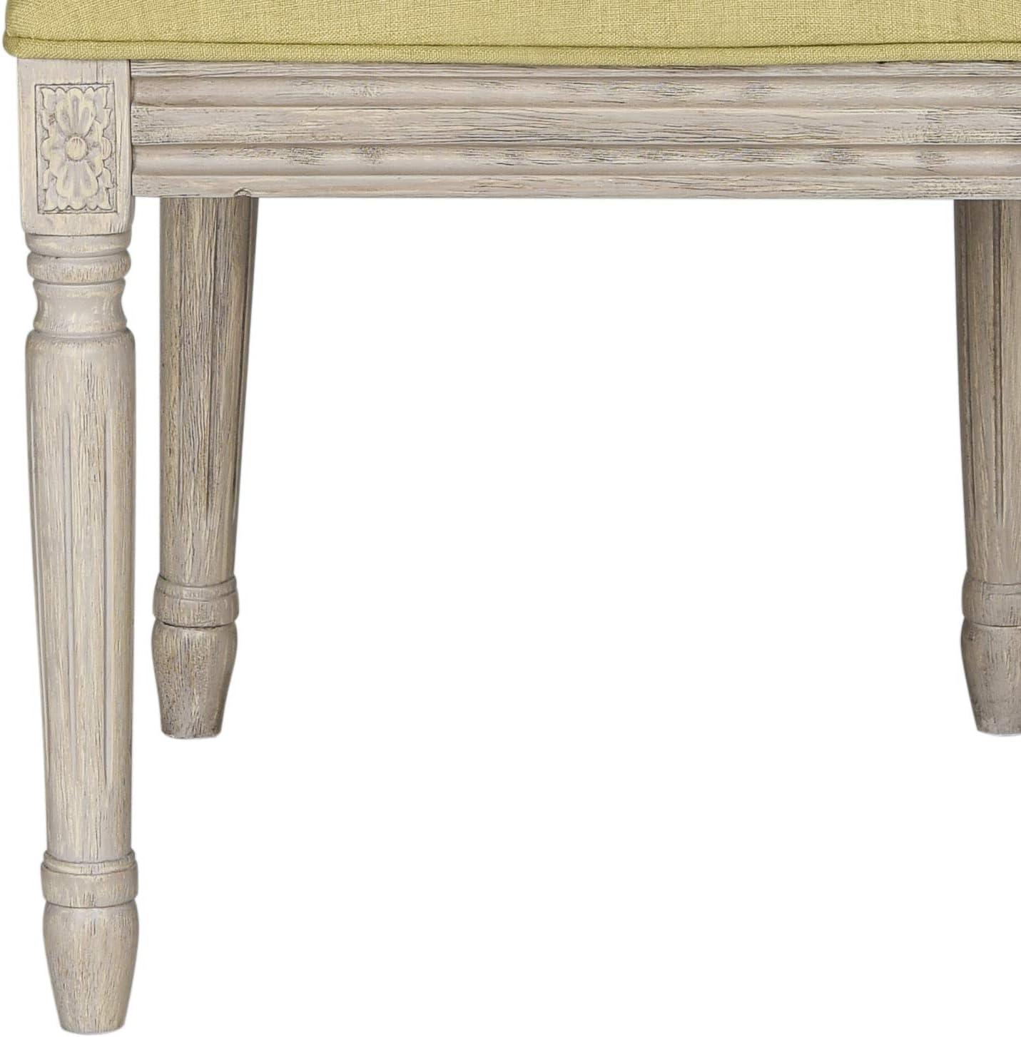 image:imageSAFAVIEH Home Collection Buchanan French Brasserie Linen Side ChairSpring Green Rustic Grey