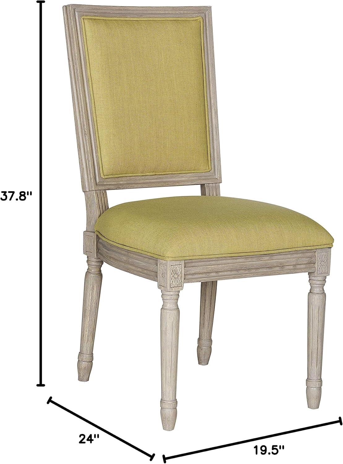 image:imageSAFAVIEH Home Collection Buchanan French Brasserie Linen Side ChairSpring Green Rustic Grey
