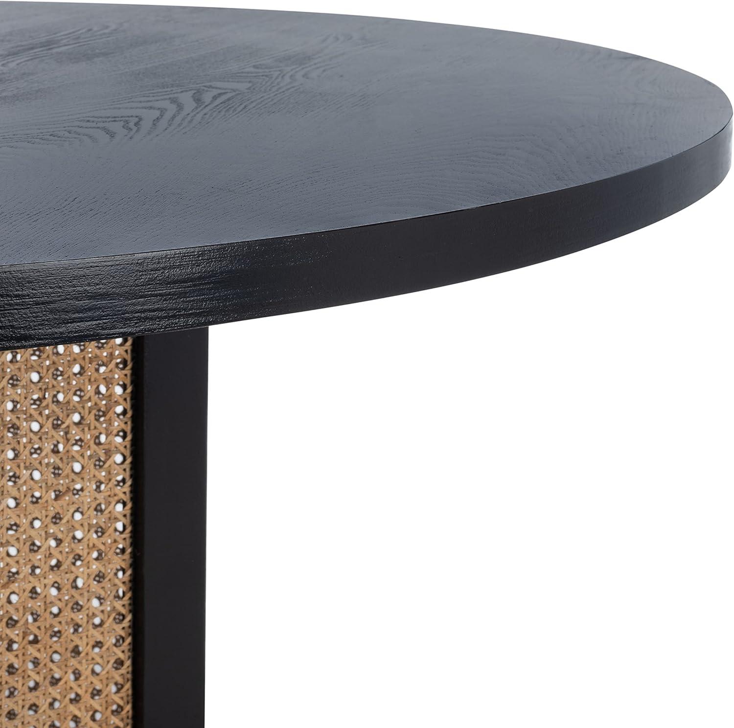 image:imageSAFAVIEH Home Collection Danez Faux Marble TopNatural Cane Round Dining TableBlackNatural
