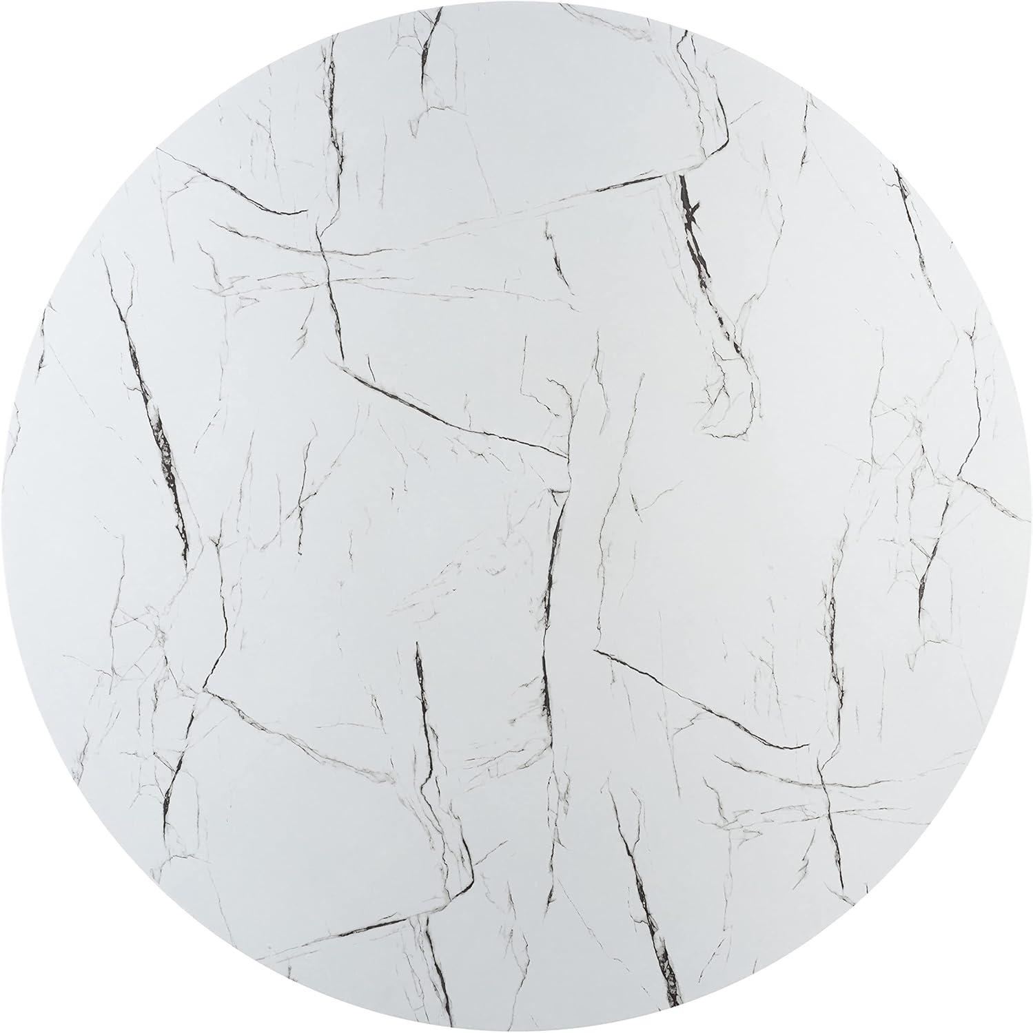 image:imageSAFAVIEH Home Collection Danez Faux Marble TopNatural Cane Round Dining TableWhite Faux MarbleNatural