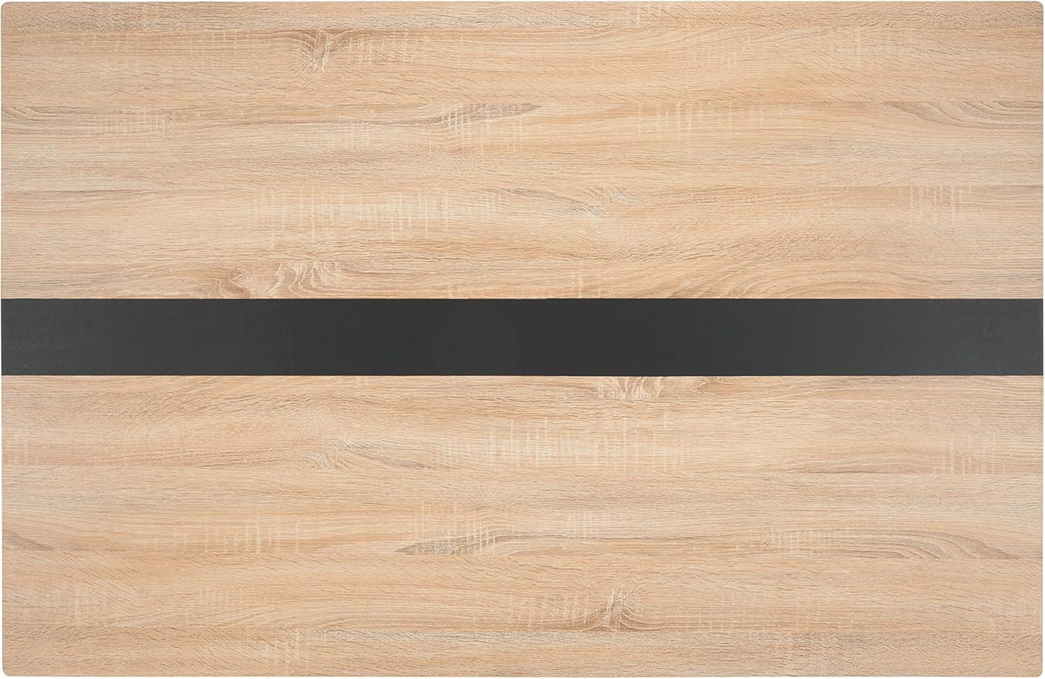 image:imageSAFAVIEH Home Collection Leith MidCentury Scandinavian NaturalBlack Stripe Rectangle Dining Table