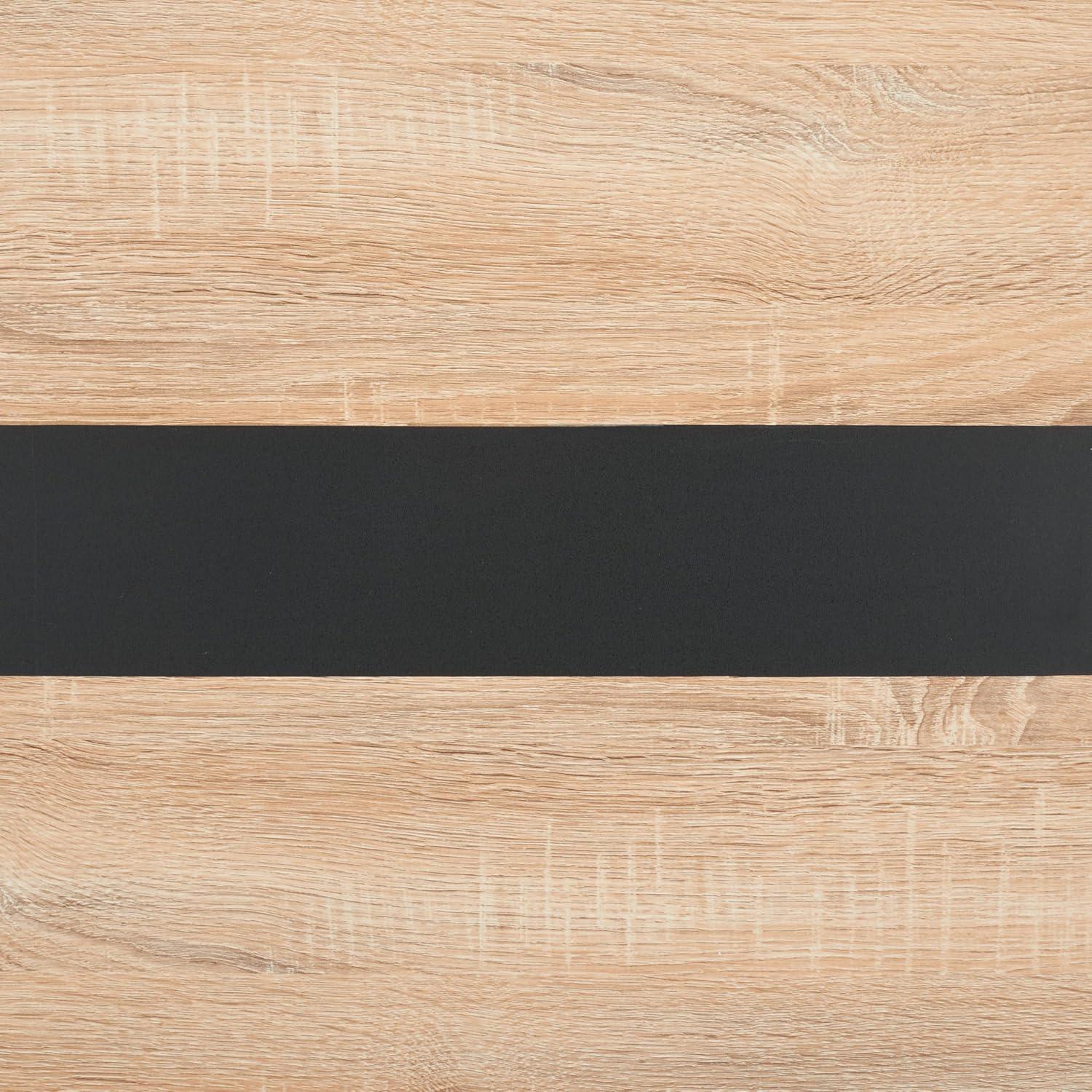 image:imageSAFAVIEH Home Collection Leith MidCentury Scandinavian NaturalBlack Stripe Rectangle Dining Table