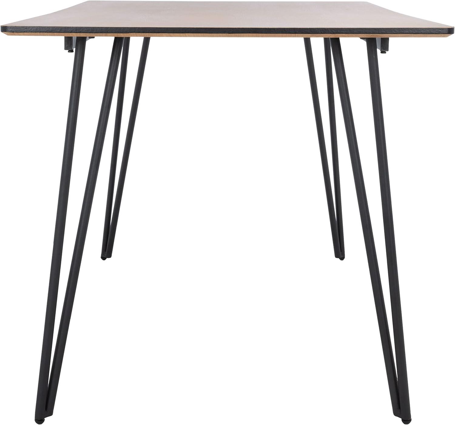 image:imageSAFAVIEH Home Collection Lexzandra MidCentury Modern NaturalBlack Hairpin Leg Rectangle Dining Table