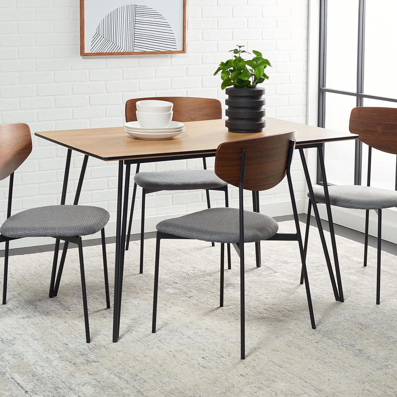 image:imageSAFAVIEH Home Collection Lexzandra MidCentury Modern NaturalBlack Hairpin Leg Rectangle Dining Table