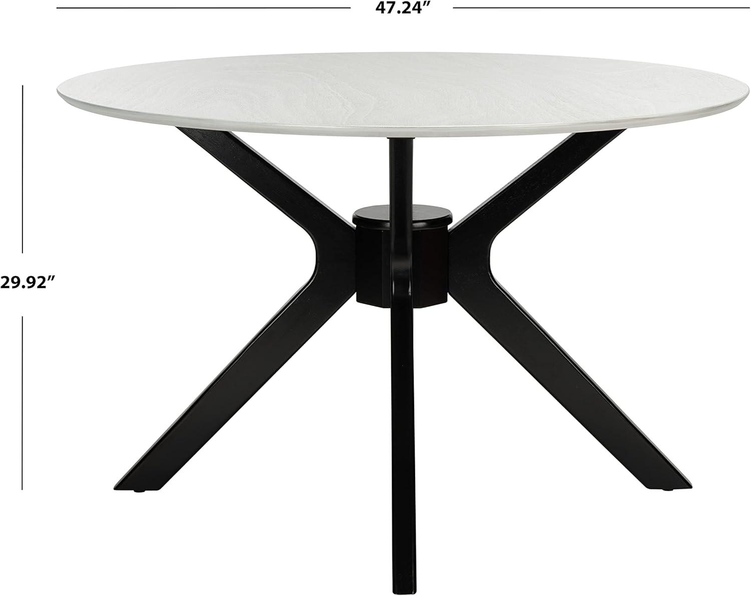 image:imageSAFAVIEH Home Collection Nicolai Matte Black Round Dining Room Table DTB1405ADark Grey Black