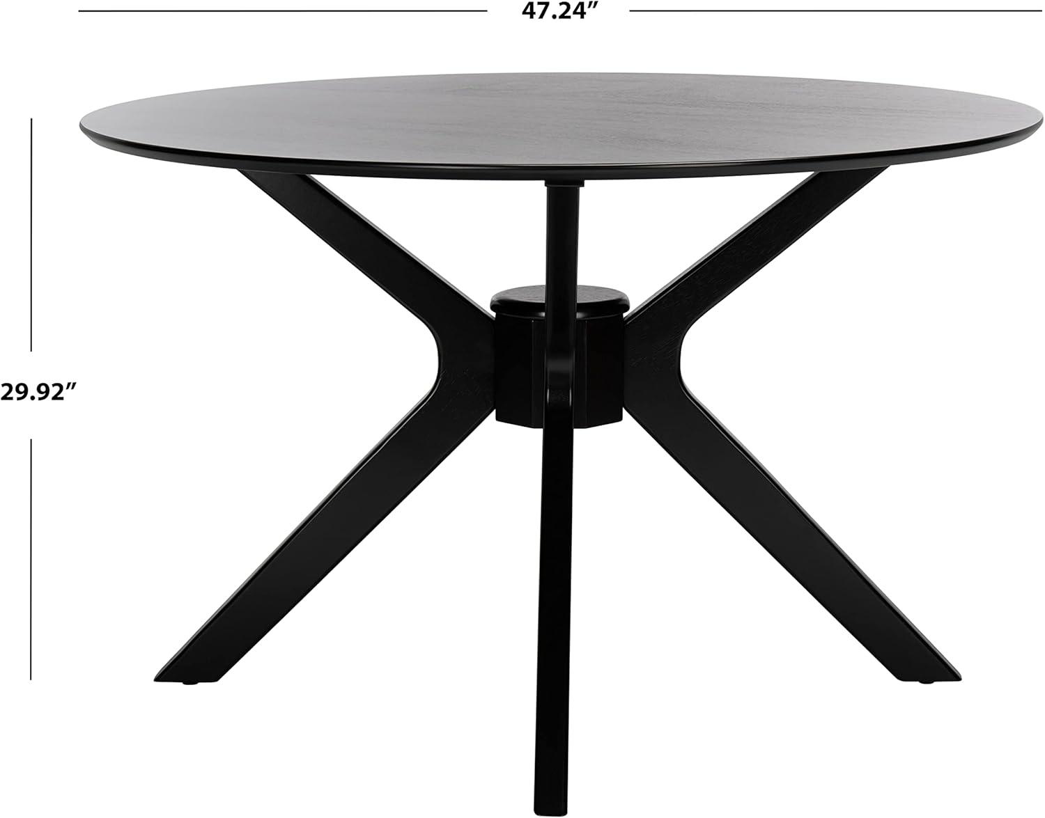 image:imageSAFAVIEH Home Collection Nicolai Matte Black Round Dining Room Table DTB1405AMatte Black