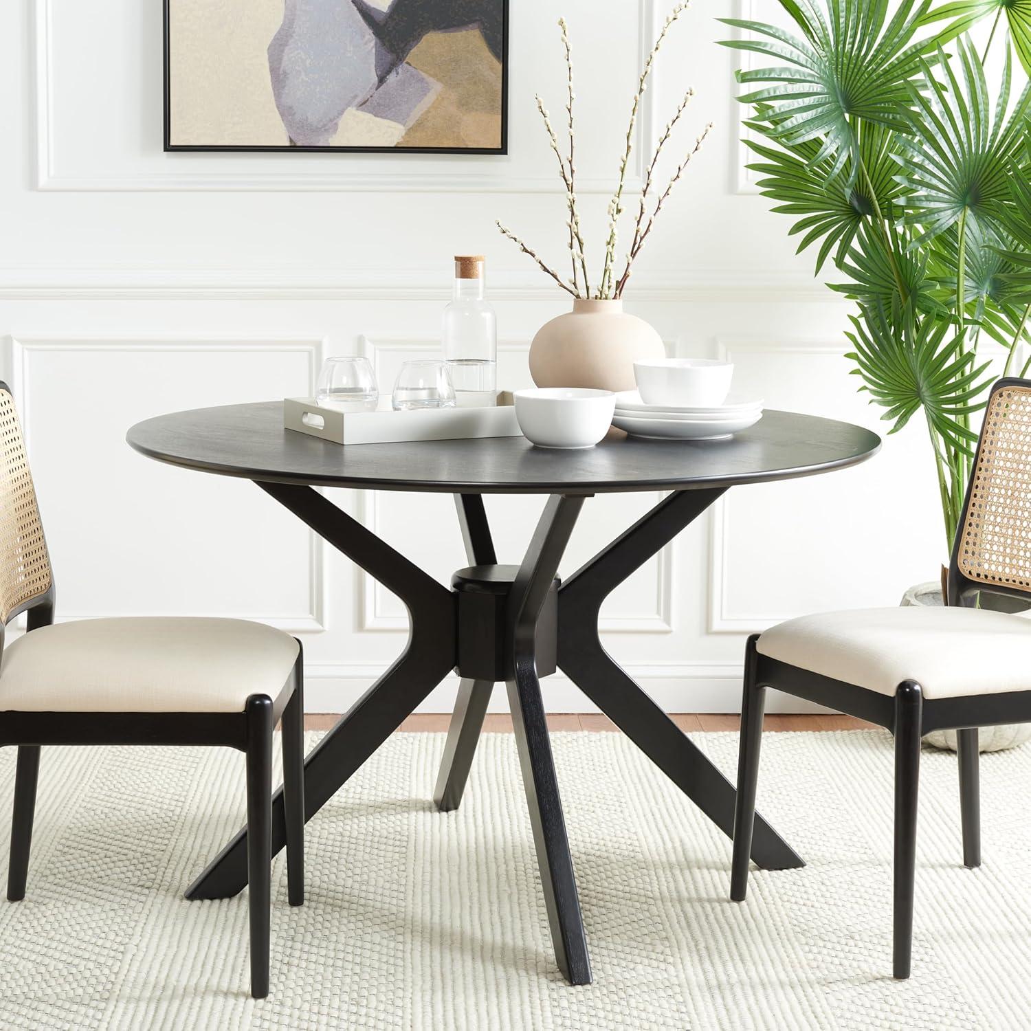 image:imageSAFAVIEH Home Collection Nicolai Matte Black Round Dining Room Table DTB1405AMatte Black