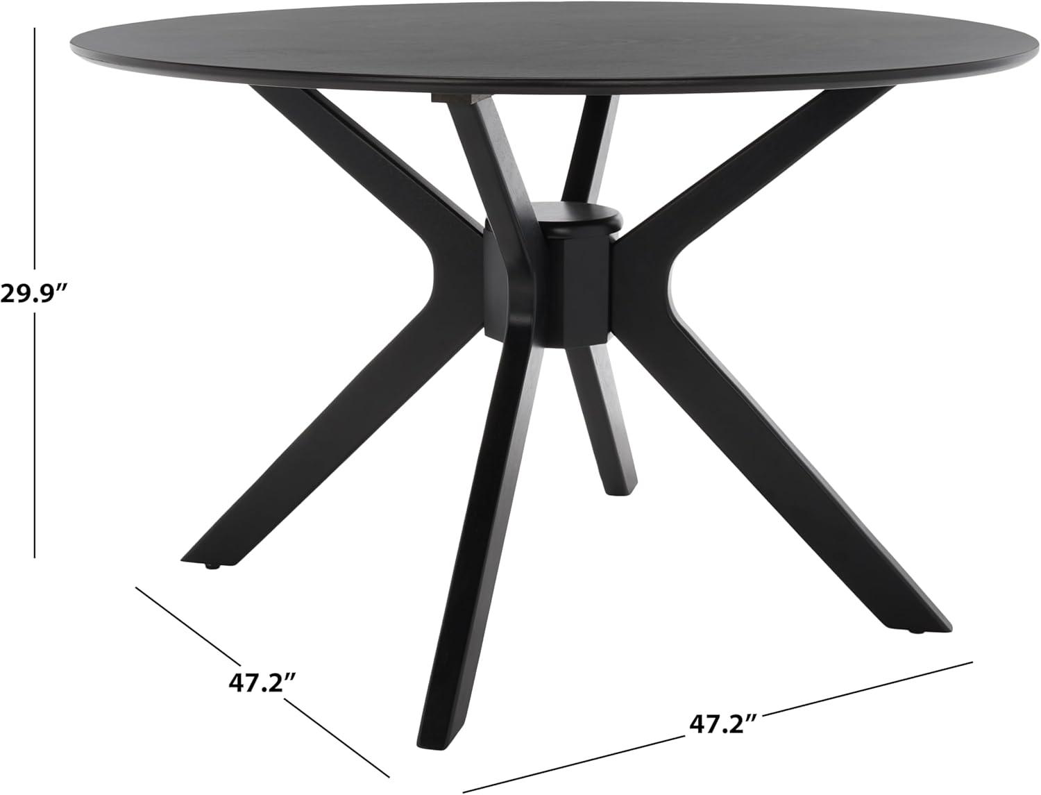 image:imageSAFAVIEH Home Collection Nicolai Matte Black Round Dining Room Table DTB1405AMatte Black