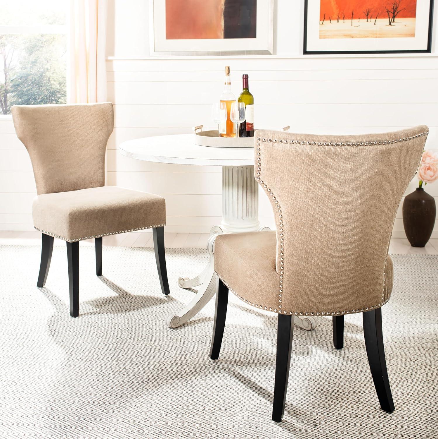 image:imageSafavieh Mercer Collection Carter Black Leather Dining Chair Set of 2White