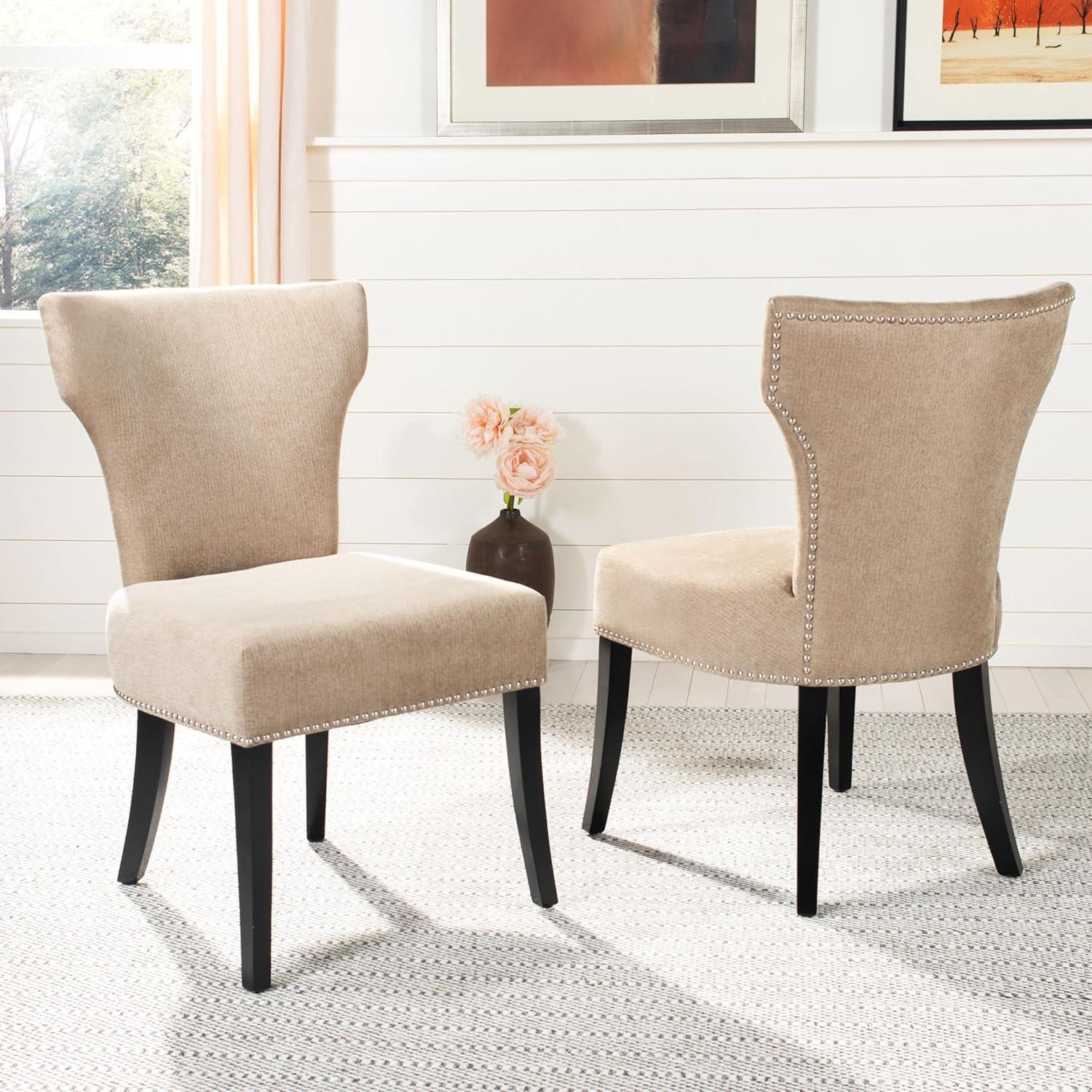image:imageSafavieh Mercer Collection Carter Black Leather Dining Chair Set of 2White