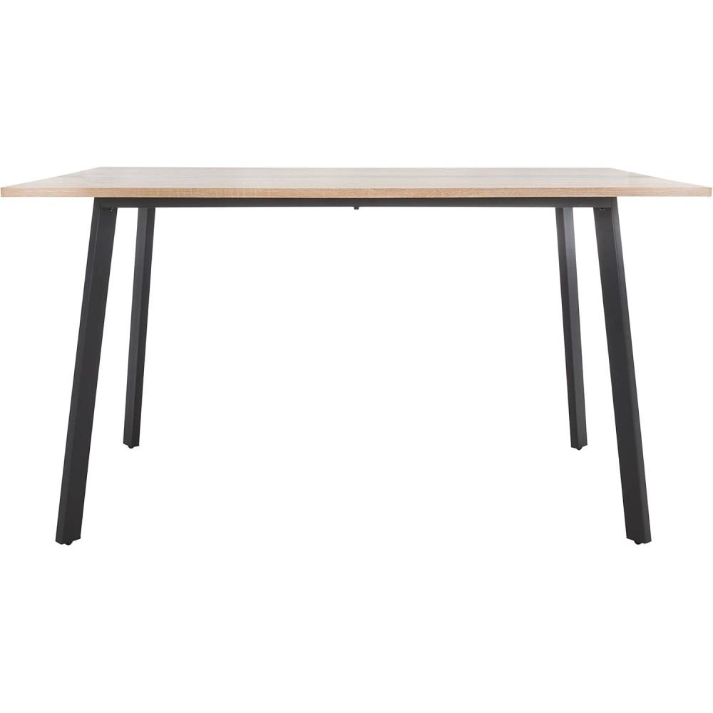 image:imageSAFAVIEH Home Collection Leith MidCentury Scandinavian NaturalBlack Stripe Rectangle Dining Table