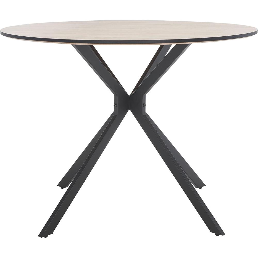 image:imageSAFAVIEH Home Collection Rixley MidCentury Modern NaturalBlack Round Top Dining Table