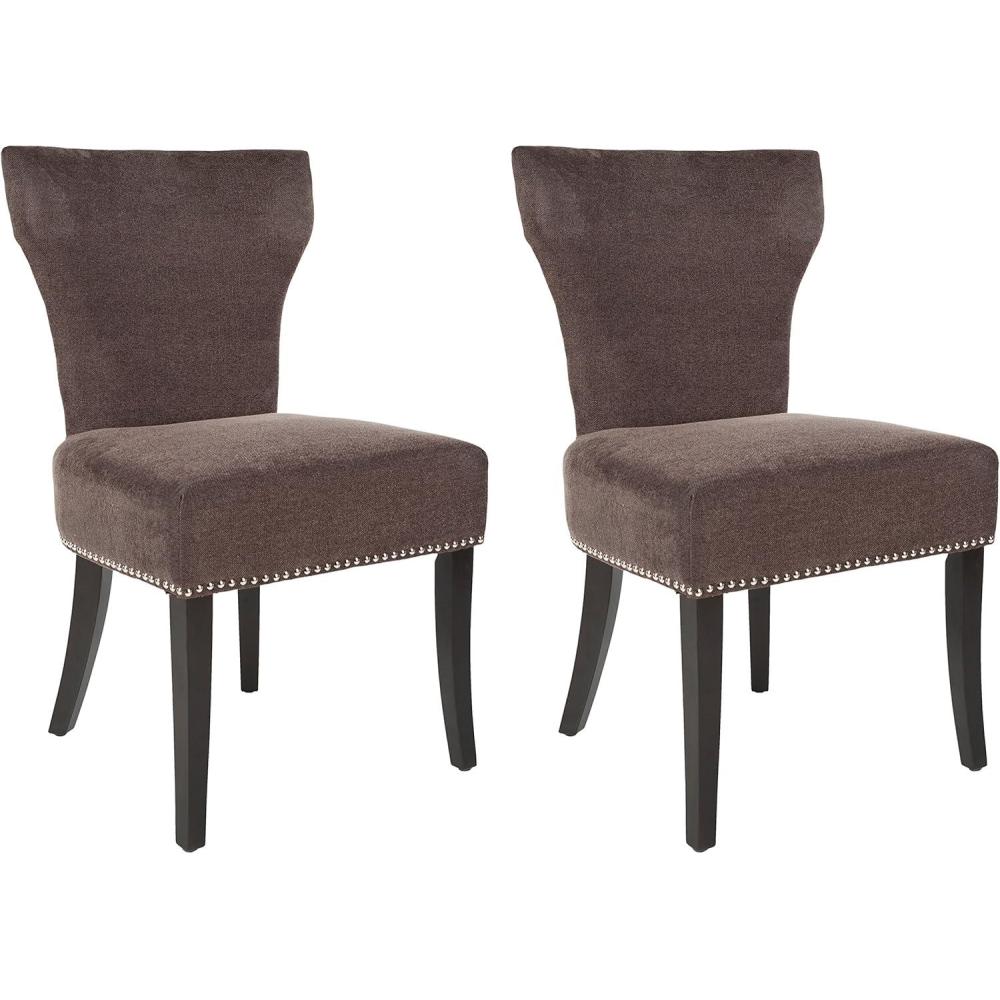 image:imageSafavieh Mercer Collection Carter Black Leather Dining Chair Set of 2Brown