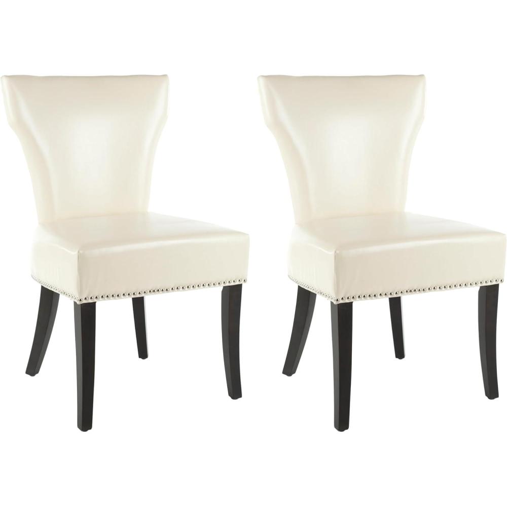 image:imageSafavieh Mercer Collection Carter Black Leather Dining Chair Set of 2Cream