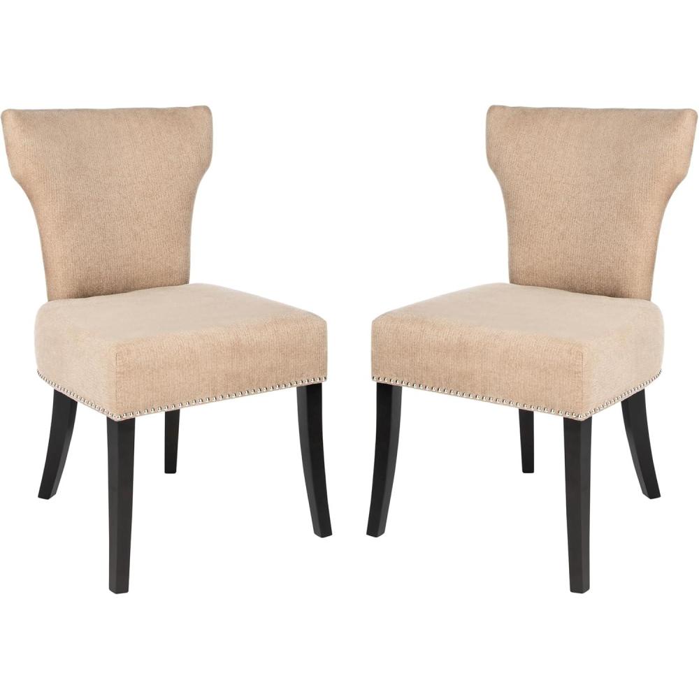 image:imageSafavieh Mercer Collection Carter Black Leather Dining Chair Set of 2White