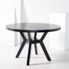 SAFAVIEH Couture Collection Luis Medium Oak Round Dining Table(Black)