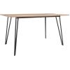 SAFAVIEH Home Collection Alarick Mid-Century Modern Natural/Black Hairpin Leg Dining Table