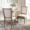 SAFAVIEH Home Collection Buchanan French Brasserie Linen Side Chair(Beige / Rustic Oak)