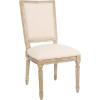 SAFAVIEH Home Collection Buchanan French Brasserie Linen Side Chair(Beige / Rustic Oak)