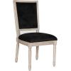SAFAVIEH Home Collection Buchanan French Brasserie Linen Side Chair(Black / Rustic Grey)