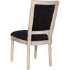 SAFAVIEH Home Collection Buchanan French Brasserie Linen Side Chair(Black / Rustic Grey)
