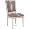 SAFAVIEH Home Collection Buchanan French Brasserie Linen Side Chair(Grey / Beige)