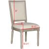 SAFAVIEH Home Collection Buchanan French Brasserie Linen Side Chair(Light Beige / Rustic Grey)