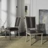 SAFAVIEH Home Collection Buchanan French Brasserie Linen Side Chair(Light Beige / Rustic Grey)