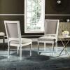 SAFAVIEH Home Collection Buchanan French Brasserie Linen Side Chair(Taupe / Cream)