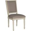 SAFAVIEH Home Collection Buchanan French Brasserie Linen Side Chair(Taupe / Cream)