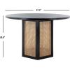 SAFAVIEH Home Collection Danez Faux Marble Top/Natural Cane Round Dining Table(Black/Natural)