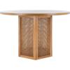 SAFAVIEH Home Collection Danez Faux Marble Top/Natural Cane Round Dining Table(Natural)