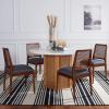 SAFAVIEH Home Collection Danez Faux Marble Top/Natural Cane Round Dining Table(White Faux Marble/Natural)