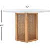 SAFAVIEH Home Collection Danez Faux Marble Top/Natural Cane Round Dining Table(White Faux Marble/Natural)