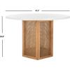 SAFAVIEH Home Collection Danez Faux Marble Top/Natural Cane Round Dining Table(White/Natural)