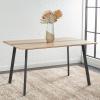 SAFAVIEH Home Collection Leith Mid-Century Scandinavian Natural/Black Stripe Rectangle Dining Table