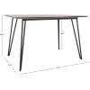 SAFAVIEH Home Collection Lexzandra Mid-Century Modern Natural/Black Hairpin Leg Rectangle Dining Table