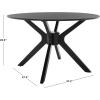 SAFAVIEH Home Collection Nicolai Matte Black Round Dining Room Table DTB1405A(Matte Black)