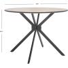 SAFAVIEH Home Collection Rixley Mid-Century Modern Natural/Black Round Top Dining Table