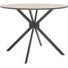 SAFAVIEH Home Collection Rixley Mid-Century Modern Natural/Black Round Top Dining Table
