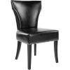 Safavieh Mercer Collection Carter Black Leather Dining Chair, Set of 2(Black)