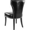 Safavieh Mercer Collection Carter Black Leather Dining Chair, Set of 2(Black)