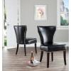 Safavieh Mercer Collection Carter Black Leather Dining Chair, Set of 2(Black)