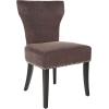 Safavieh Mercer Collection Carter Black Leather Dining Chair, Set of 2(Brown)