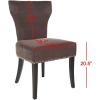 Safavieh Mercer Collection Carter Black Leather Dining Chair, Set of 2(Brown)